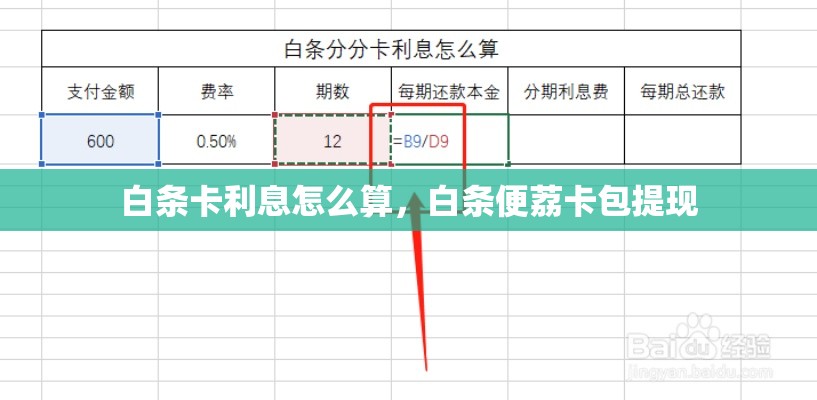 白条卡利息怎么算，白条便荔卡包提现