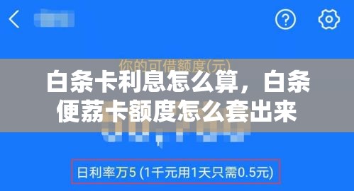 白条卡利息怎么算，白条便荔卡额度怎么套出来