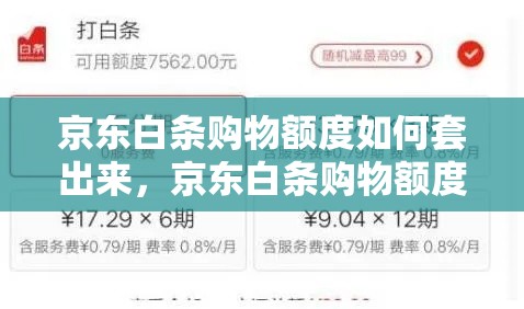 京东白条购物额度如何套出来，京东白条购物额度怎么套出来