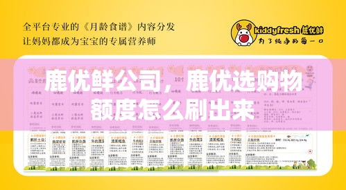 鹿优鲜公司,鹿优选购物额度怎么刷出来