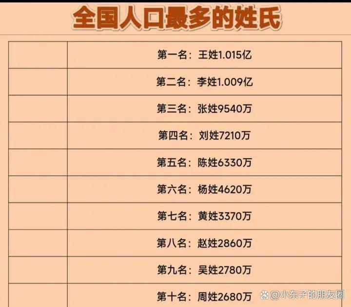 全世界孩子的姓氏排名前十(全世界孩子的姓氏排名前十名)